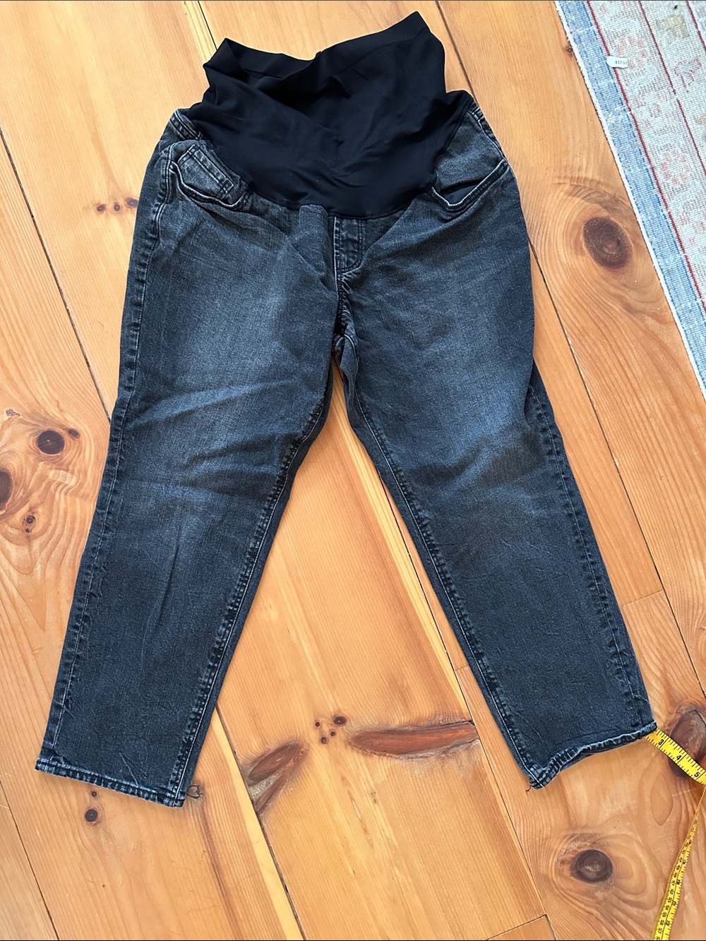 Old Navy Short Black Boyfriend Maternity Jeans